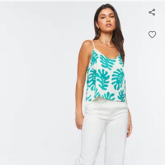 Forever 21 tropical print crop top - Picture 1 of 4